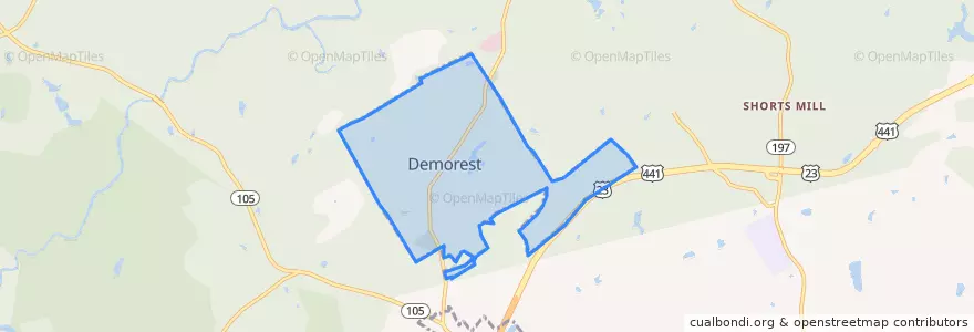 Mapa de ubicacion de Demorest.