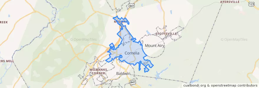 Mapa de ubicacion de Cornelia.