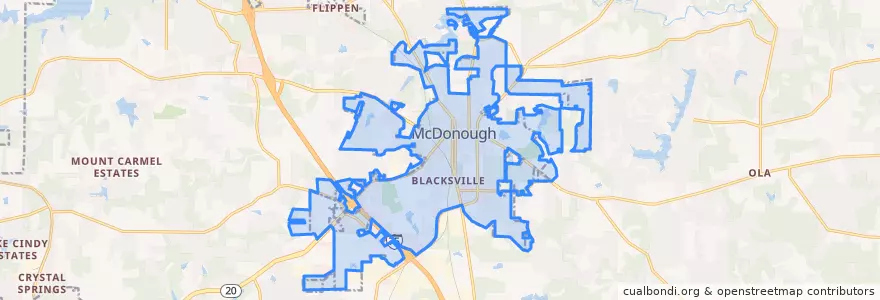 Mapa de ubicacion de McDonough.