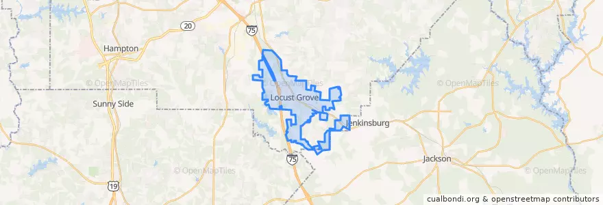 Mapa de ubicacion de Locust Grove.