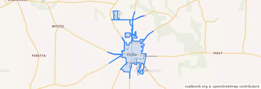 Mapa de ubicacion de Ocilla.