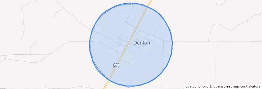 Mapa de ubicacion de Denton.
