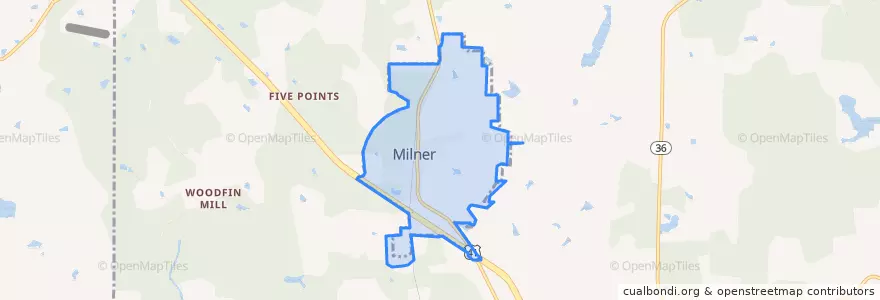 Mapa de ubicacion de Milner.