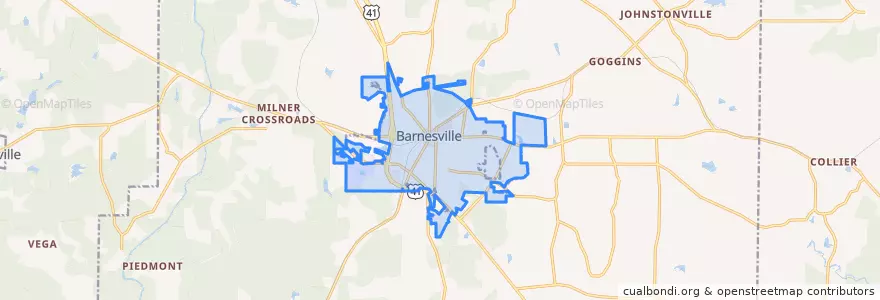 Mapa de ubicacion de Barnesville.