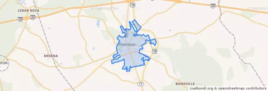 Mapa de ubicacion de Thomson.