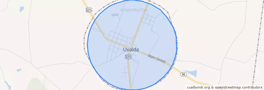 Mapa de ubicacion de Uvalda.