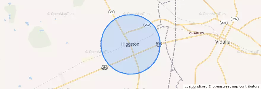 Mapa de ubicacion de Higgston.