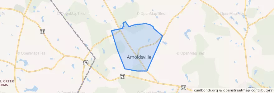 Mapa de ubicacion de Arnoldsville.