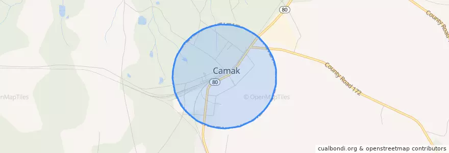 Mapa de ubicacion de Camak.
