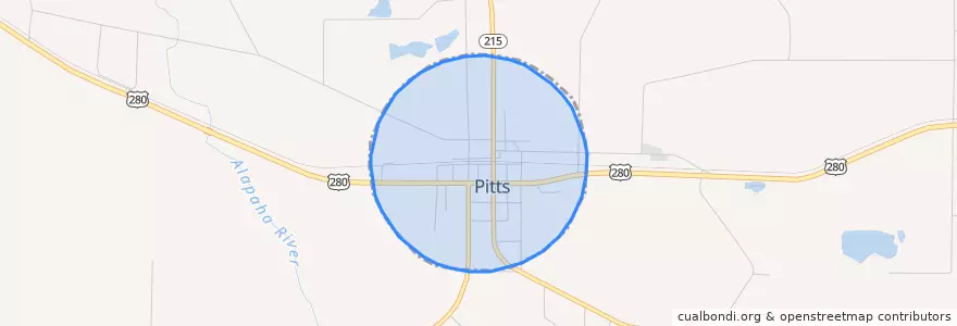 Mapa de ubicacion de Pitts.