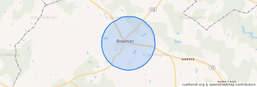 Mapa de ubicacion de Bowman.