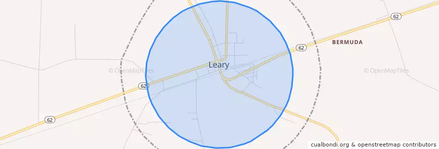 Mapa de ubicacion de Leary.