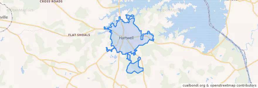 Mapa de ubicacion de Hartwell.