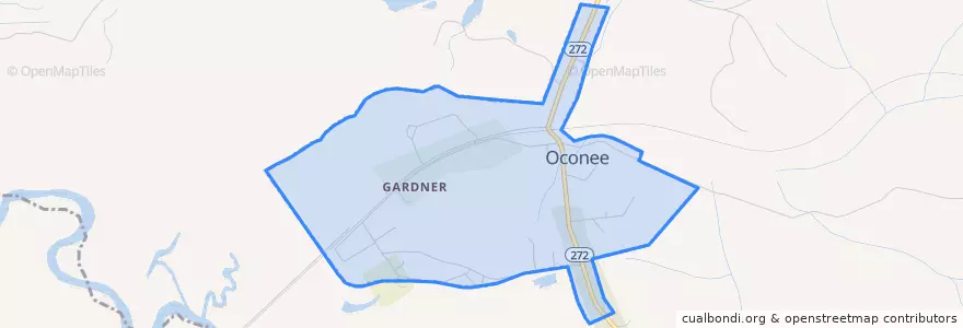 Mapa de ubicacion de Oconee.