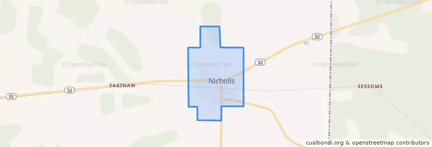 Mapa de ubicacion de Nicholls.
