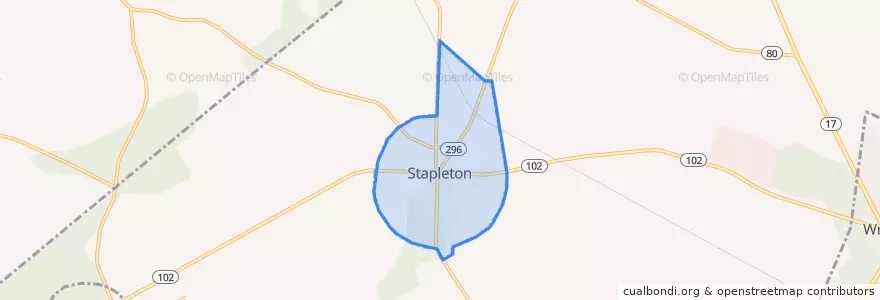 Mapa de ubicacion de Stapleton.
