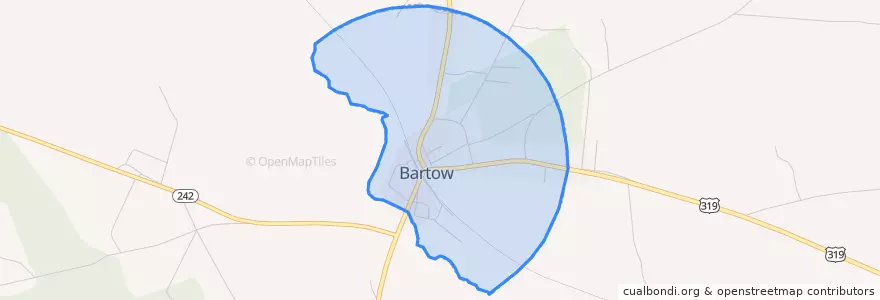 Mapa de ubicacion de Bartow.