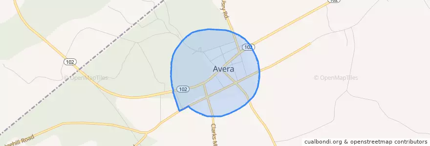 Mapa de ubicacion de Avera.