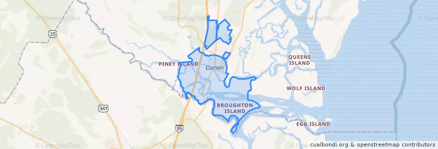 Mapa de ubicacion de Darien.