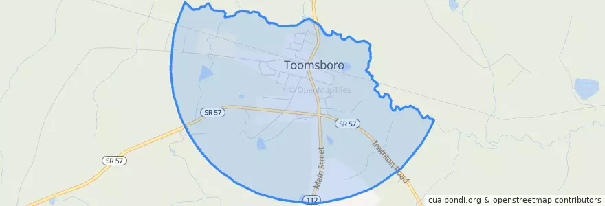 Mapa de ubicacion de Toomsboro.