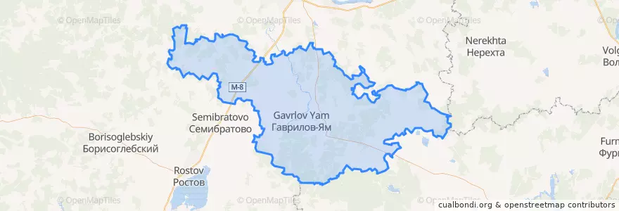 Mapa de ubicacion de Гаврилов-Ямский район.