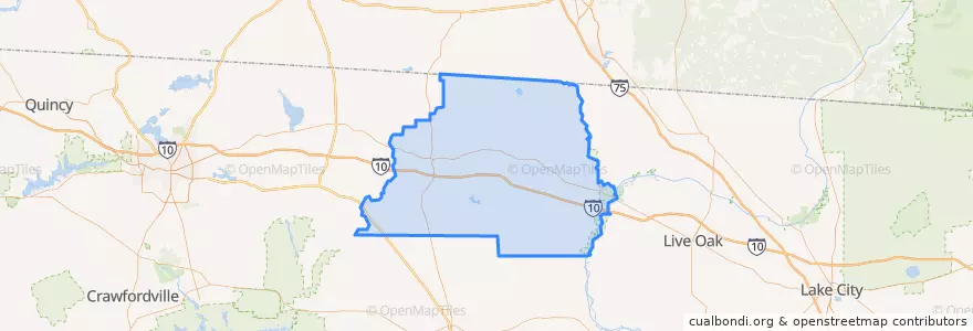 Mapa de ubicacion de Madison County.