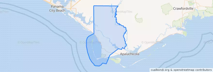 Mapa de ubicacion de Gulf County.