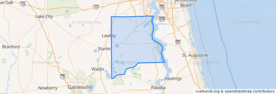 Mapa de ubicacion de Clay County.