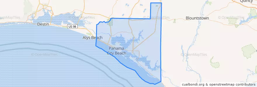 Mapa de ubicacion de Bay County.