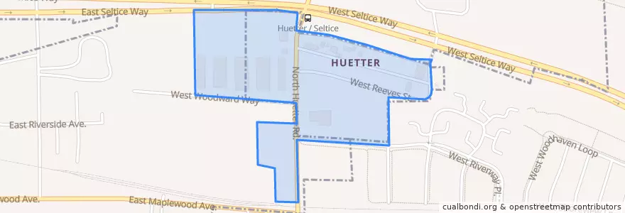 Mapa de ubicacion de Huetter.