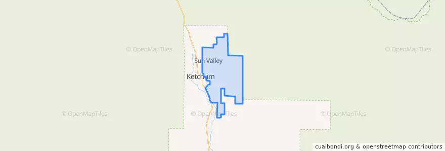 Mapa de ubicacion de Sun Valley.