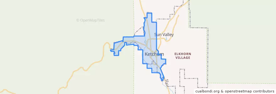 Mapa de ubicacion de Ketchum.