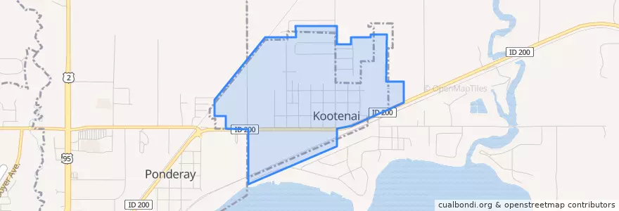 Mapa de ubicacion de Kootenai.