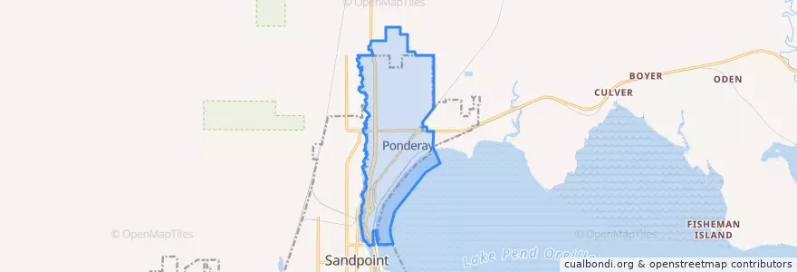 Mapa de ubicacion de Ponderay.