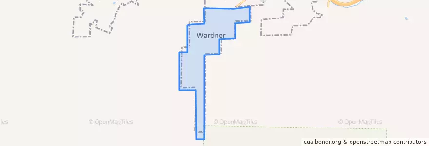 Mapa de ubicacion de Wardner.