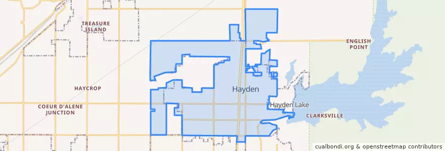 Mapa de ubicacion de Hayden.