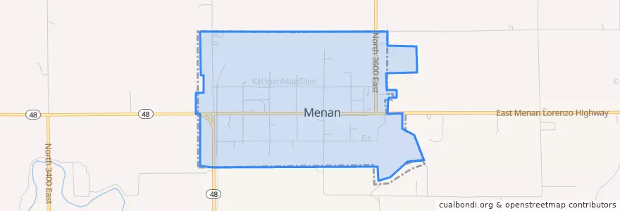 Mapa de ubicacion de Menan.