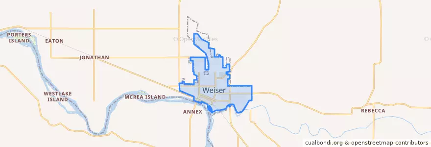 Mapa de ubicacion de Weiser.