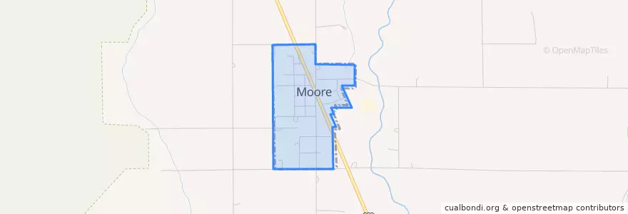 Mapa de ubicacion de Moore.