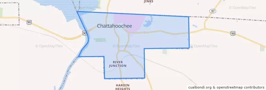 Mapa de ubicacion de Chattahoochee.