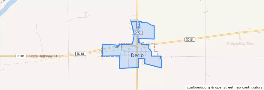 Mapa de ubicacion de Declo.