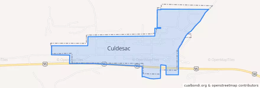 Mapa de ubicacion de Culdesac.