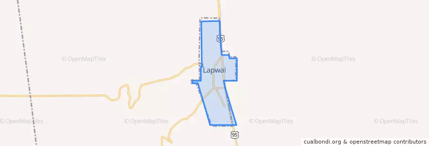 Mapa de ubicacion de Lapwai.