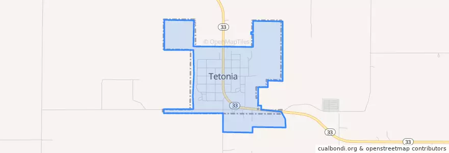 Mapa de ubicacion de Tetonia.