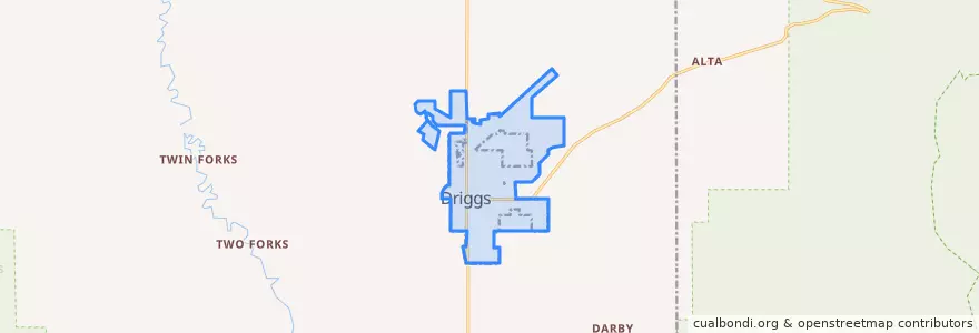 Mapa de ubicacion de Driggs.
