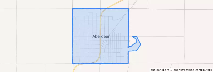 Mapa de ubicacion de Aberdeen.