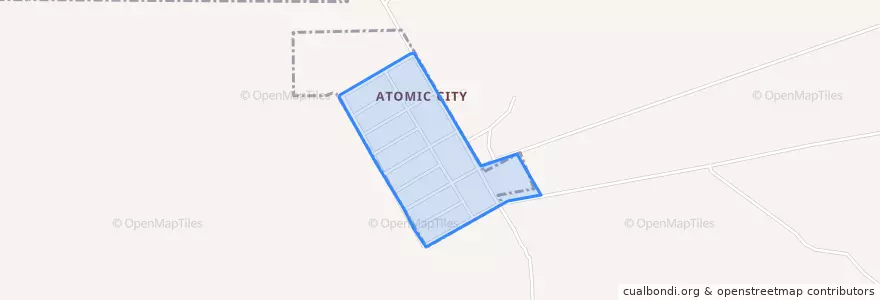 Mapa de ubicacion de Atomic City.