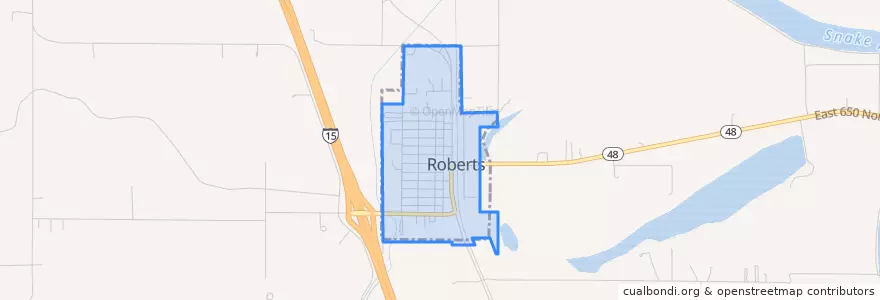 Mapa de ubicacion de Roberts.