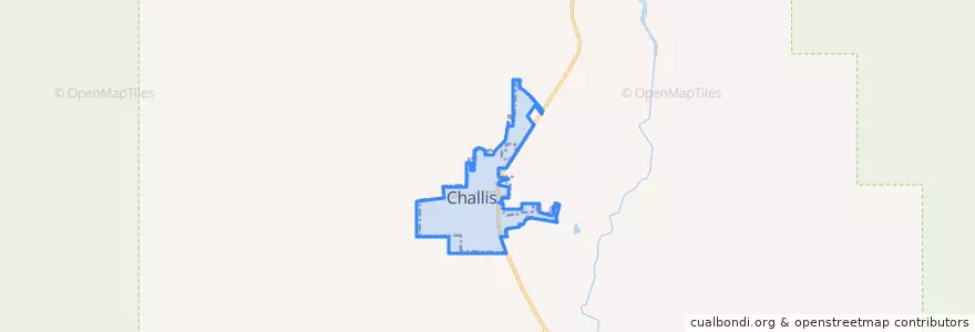 Mapa de ubicacion de Challis.
