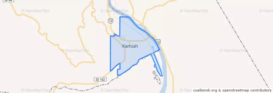 Mapa de ubicacion de Kamiah.